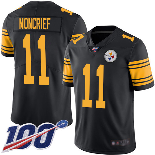 Men Pittsburgh Steelers Football #11 Limited Black Donte Moncrief 100th Season Rush Vapor Untouchable Nike NFL Jersey